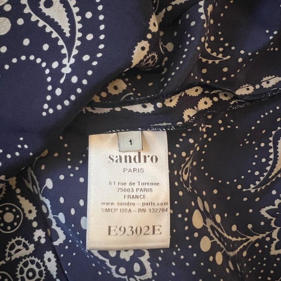 SANDRO Bandana Print Silk Top - Picture 6 of 7
